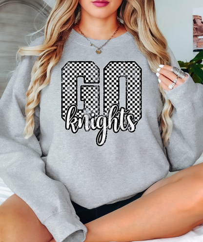 Go Knights Checker Distressed PNG Digital Download