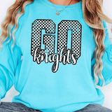 Go Knights Checker Distressed PNG Digital Download
