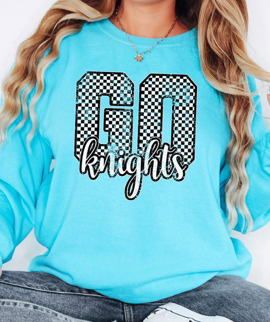 Go Knights Checker Distressed PNG Digital Download