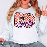 Go Vikings Team Checker Basketball Purple/White Digital Download