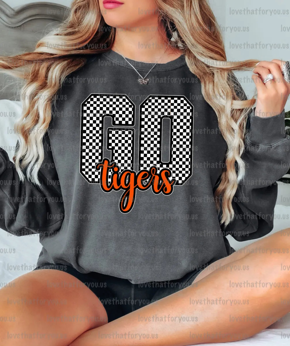 Go TIgers Checker PNG Digital Download