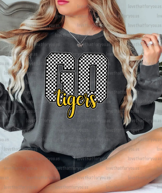 Go TIgers Checker PNG Digital Download
