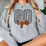 Go Tigers Checker Distressed PNG Digital Download