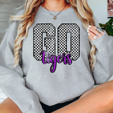 Go Tigers Checker Distressed PNG Digital Download