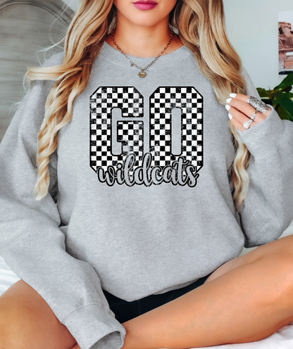 Go Wildcats Checker Distressed PNG Digital Download