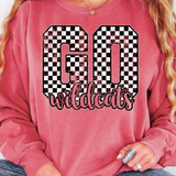 Go Wildcats Checker Distressed PNG Digital Download