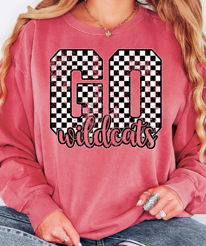 Go Wildcats Checker Distressed PNG Digital Download