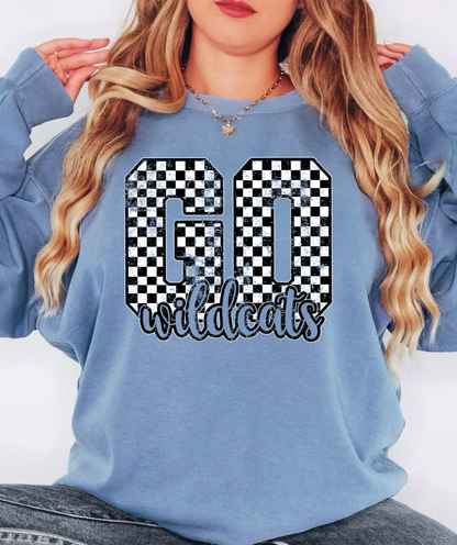 Go Wildcats Checker Distressed PNG Digital Download