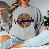 Greyhounds Leopard Baseball Purple & Black Digital Download