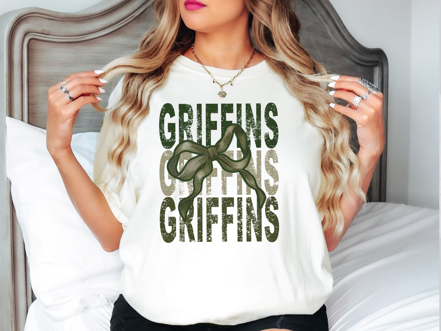Griffins Repeat Camo Green Bow Digital Download