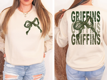 Griffins Repeat Camo Green Bow Digital Download