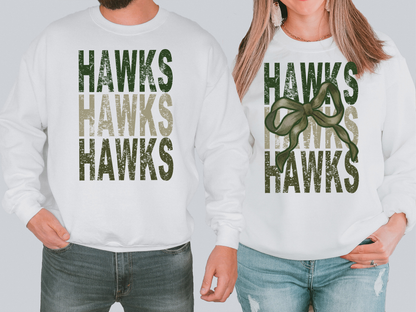 Hawks Repeat Camo Green Bow Digital Download