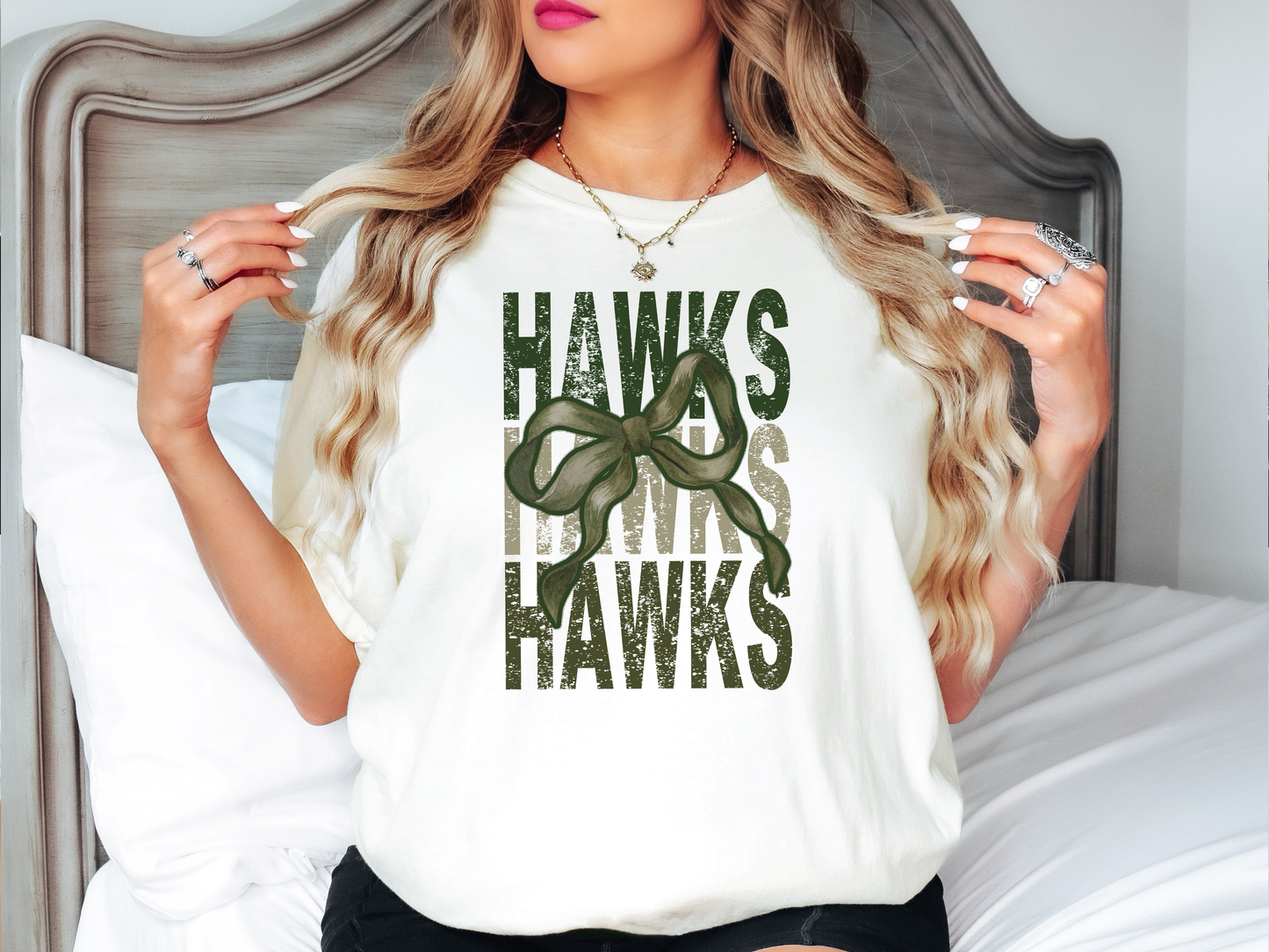 Hawks Repeat Camo Green Bow Digital Download
