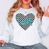 Hawks Retro Checker Heart Digital Download