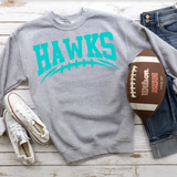 Hawks Teal Football Arched Digital Download