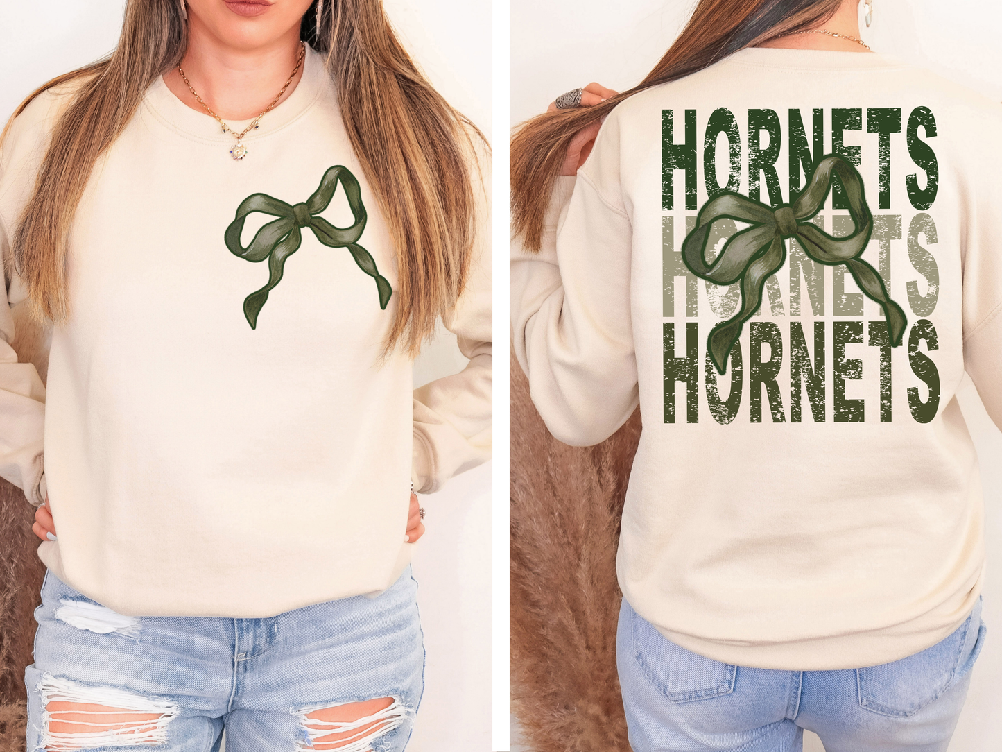 Hornets Repeat Camo Green Bow Digital Download