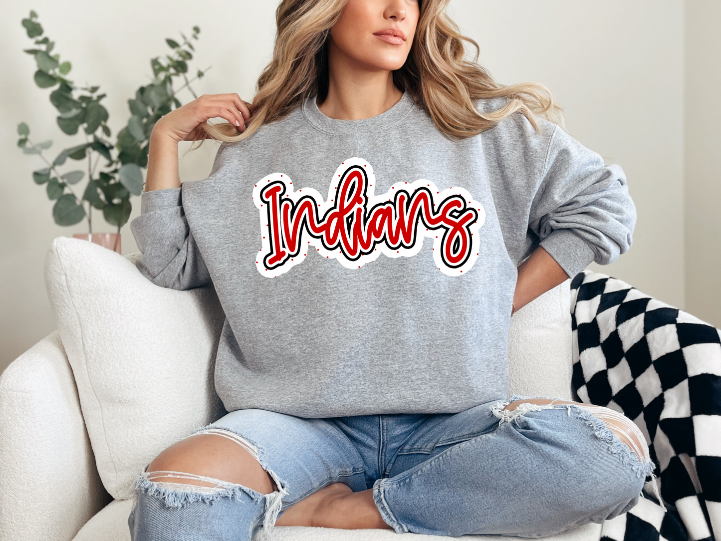 Indians Outline Polka Dot Digital Download