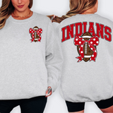 Indians Red Football Arched Team Bow Digital Download