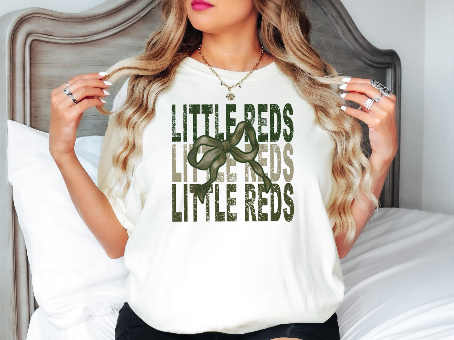 Little Reds Repeat Camo Green Bow Digital Download