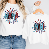 Mama & Mini Faux Glitter Fireworks PNG Digial Download