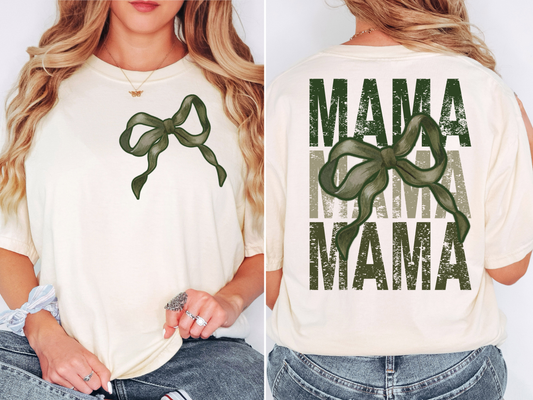 Mama Repeat Camo Green Bow DIgital Download