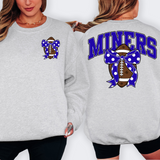 Miners Royal Blue Football Arched Team Bow Digital Download