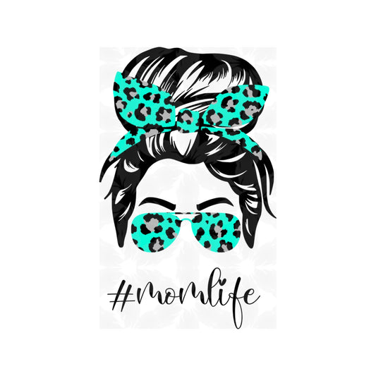 Teal Leopard Mom Life Digital