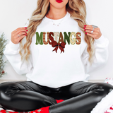 Mustangs Christmas Bow Doodle Digital Download