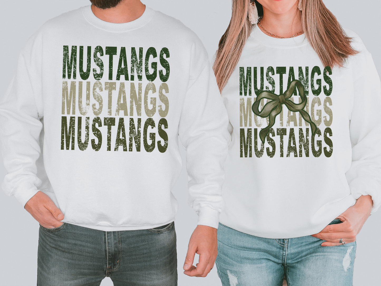 Mustangs Repeat Camo Green Bow Digital Download