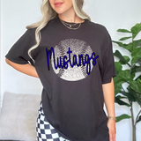 Mustangs Royal Blue Baseball Halftone Digital Download