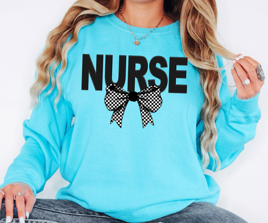 Nurse Coquette Checker Bow Digital Download
