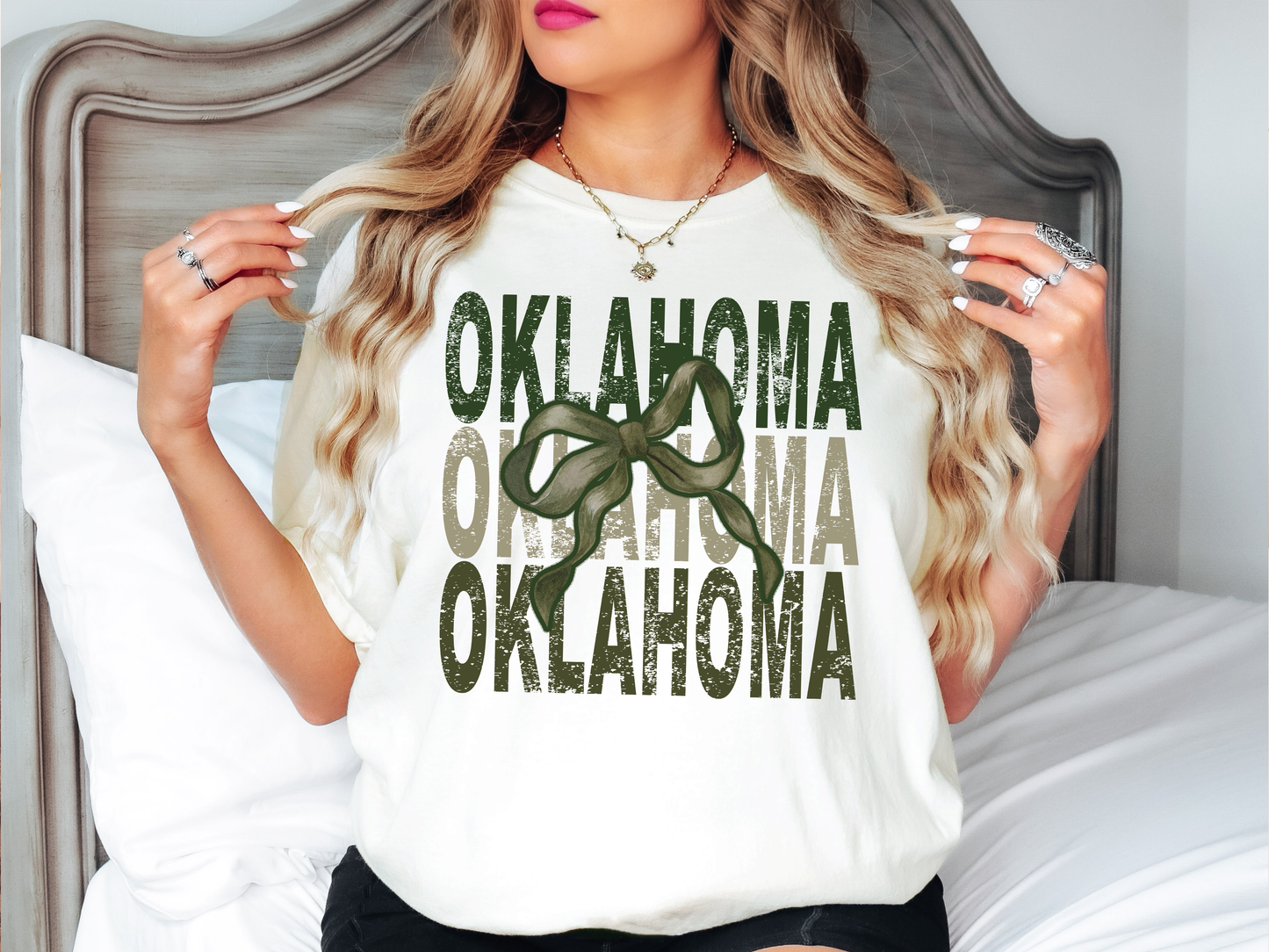 Oklahoma Repeat Camo Green Bow Digital Download