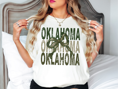 Oklahoma Repeat Camo Green Bow Digital Download