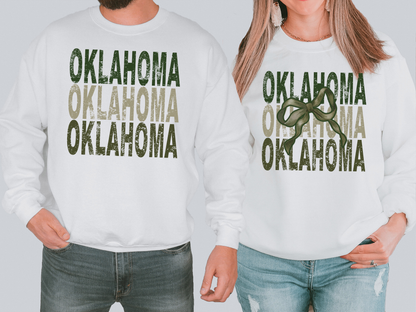 Oklahoma Repeat Camo Green Bow Digital Download