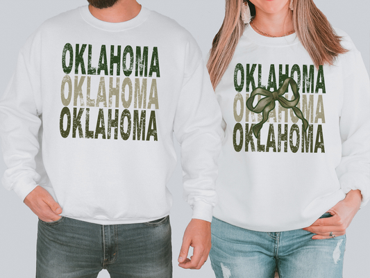 Oklahoma Repeat Camo Green Bow Digital Download