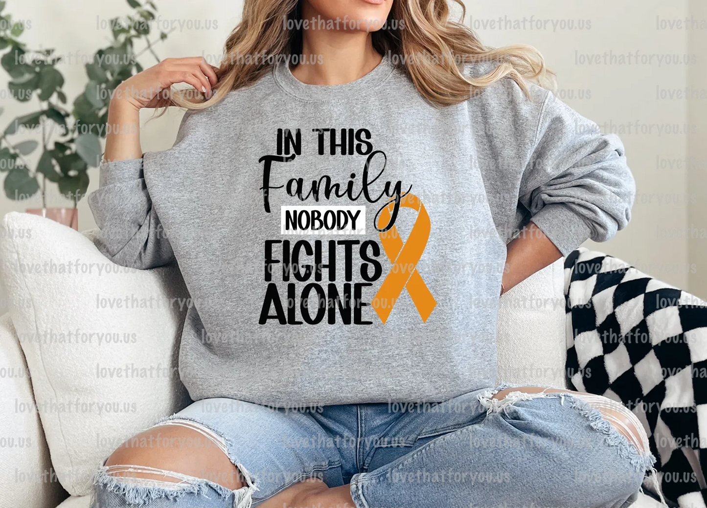 Orange Ribbon In this Family No One Fights Alone Digital Download