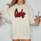 Owls Crackle Cursive Teams Digital Download