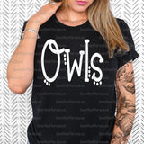 Owls Dotted Doodle Digital Download