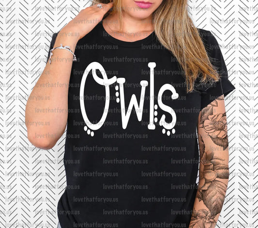 Owls Dotted Doodle Digital Download