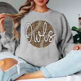 Owls Leopard Baseball White & Black Digital Download