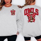 Owls Red Football Arched Team Bow Digital Download