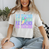 P.E Teacher Bookworm Repeat Checker Pencil Digital Download