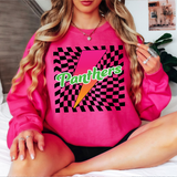 Panthers Checker Neon Bolt Digital Download