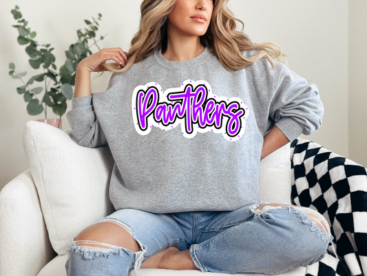 Panthers Outline Polka Dot Digital Download