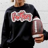Panthers Outline Polka Dot Digital Download