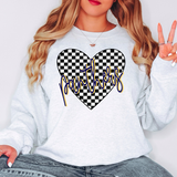 Panthers Retro Checker Heart Digital Download