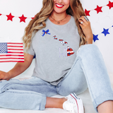 Patriotic HI Stars Stripes Glitter Blue Bow Digital Download