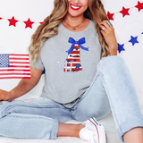 Patriotic NH Stars Stripes Glitter Blue Bow Digital Download