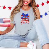 Patriotic NM Stars Stripes Glitter Blue Bow Digital Download