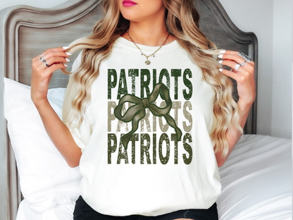 Patriots Repeat Camo Green Bow Digital Download